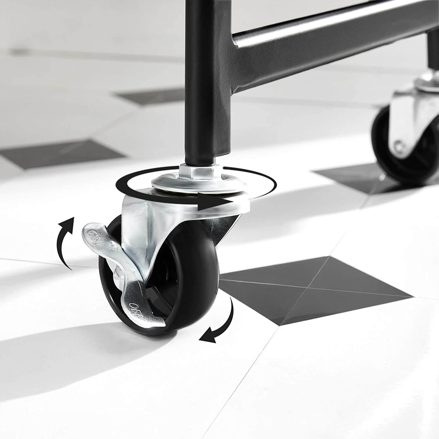 Songmics Μεταλλικό Καρότσι Οργάνωσης και Αποθήκευσης με 3 Ράφια - 41,4 x 30,7 x 79 cm - Black - BSC068B01V1