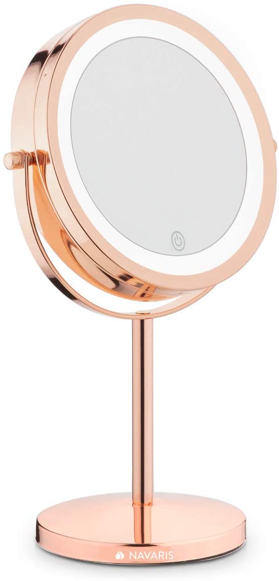 Navaris Περιστρεφόμενος Φωτιζόμενος Καθρέπτης LED με Διακόπτη Αφής - Copper - 48930.27