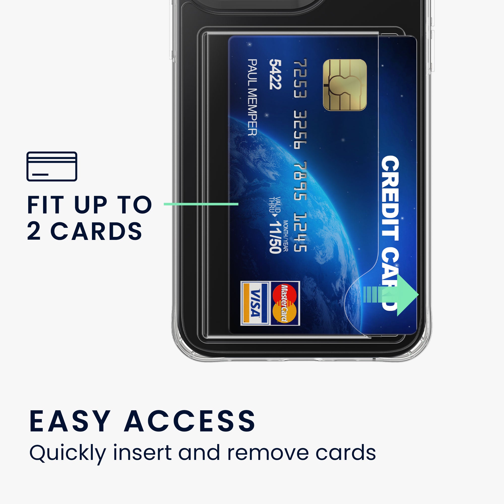 KW iPhone 15 Pro Σκληρή Θήκη με Υποδοχή για Κάρτες - Clear