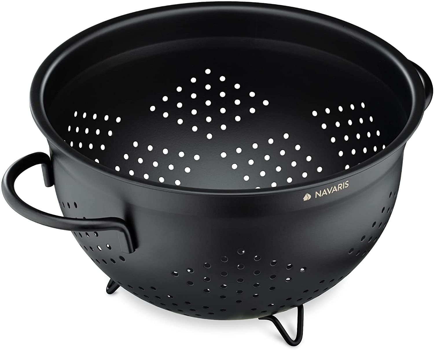 Navaris Σουρωτήρι από Ανοξείδωτο Ατσάλι με Λαβές - 24 cm - Black - 48522.01.01