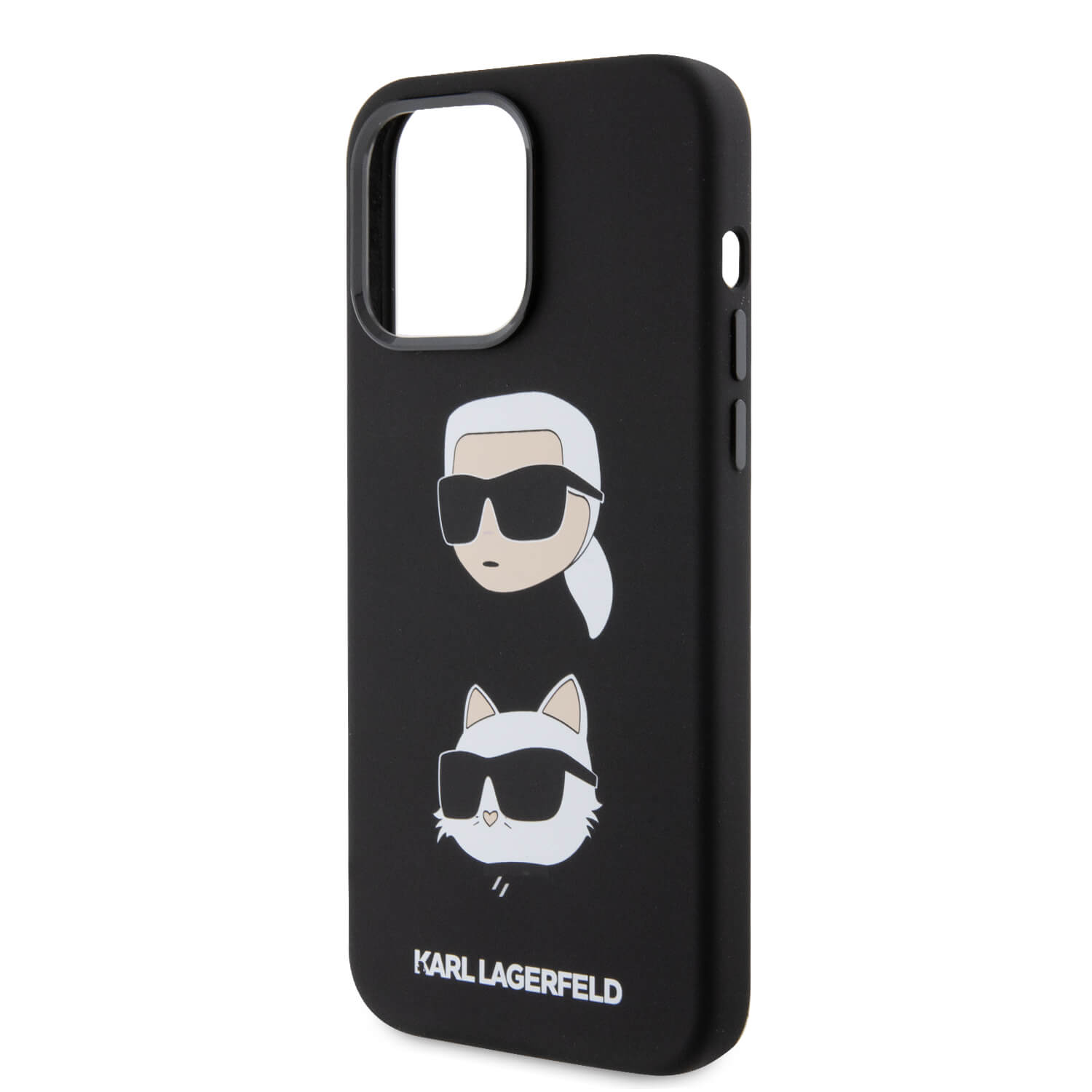 Karl Lagerfeld iPhone 15 Pro Max Silicone Karl and Choupette Head Σκληρή Θήκη με Πλαίσιο Σιλικόνης - Black - KLHCP15XSDHKCNK