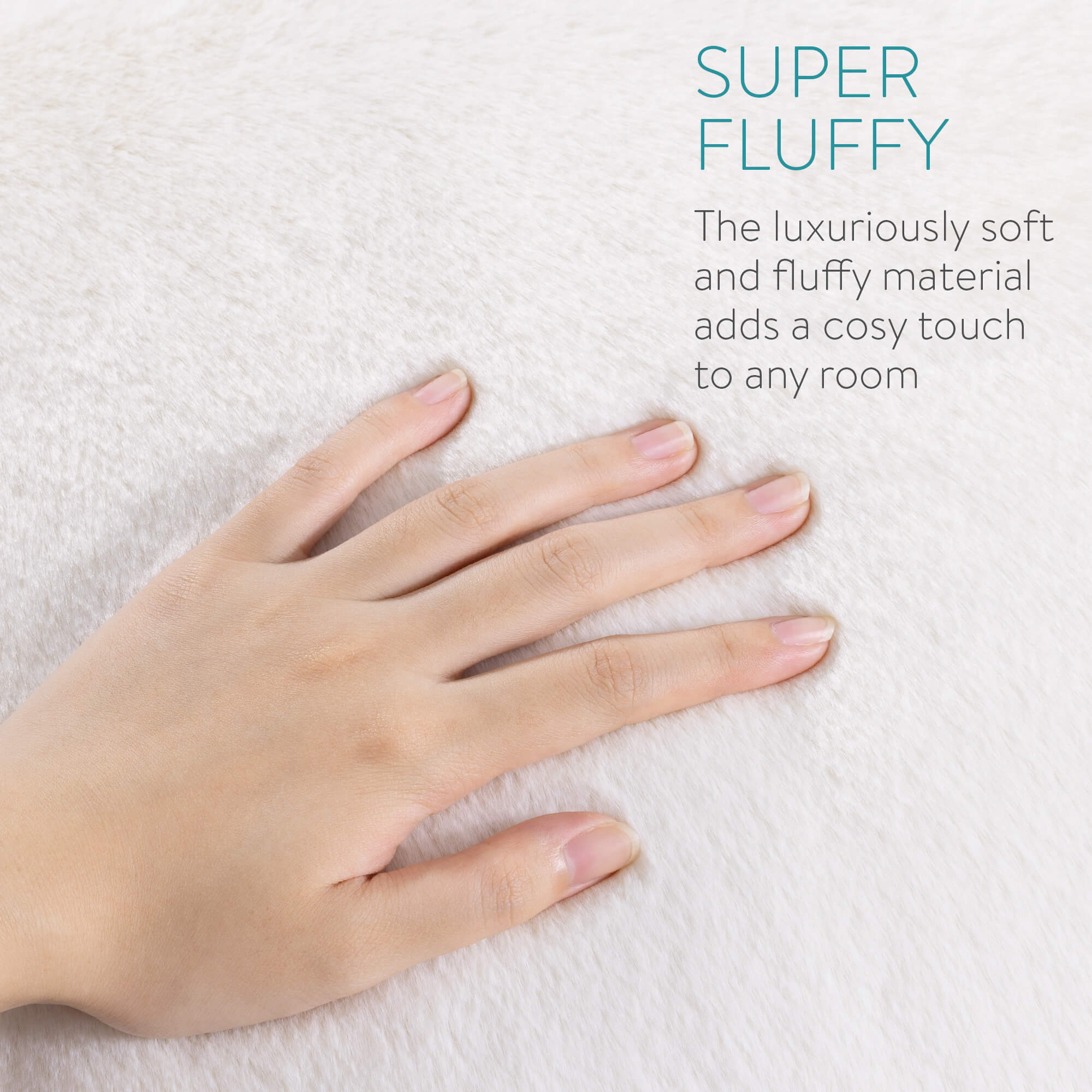 Navaris Σετ με 2 Γούνινα Καλύμματα Μαξιλαριών - Beige - 55427.02.16