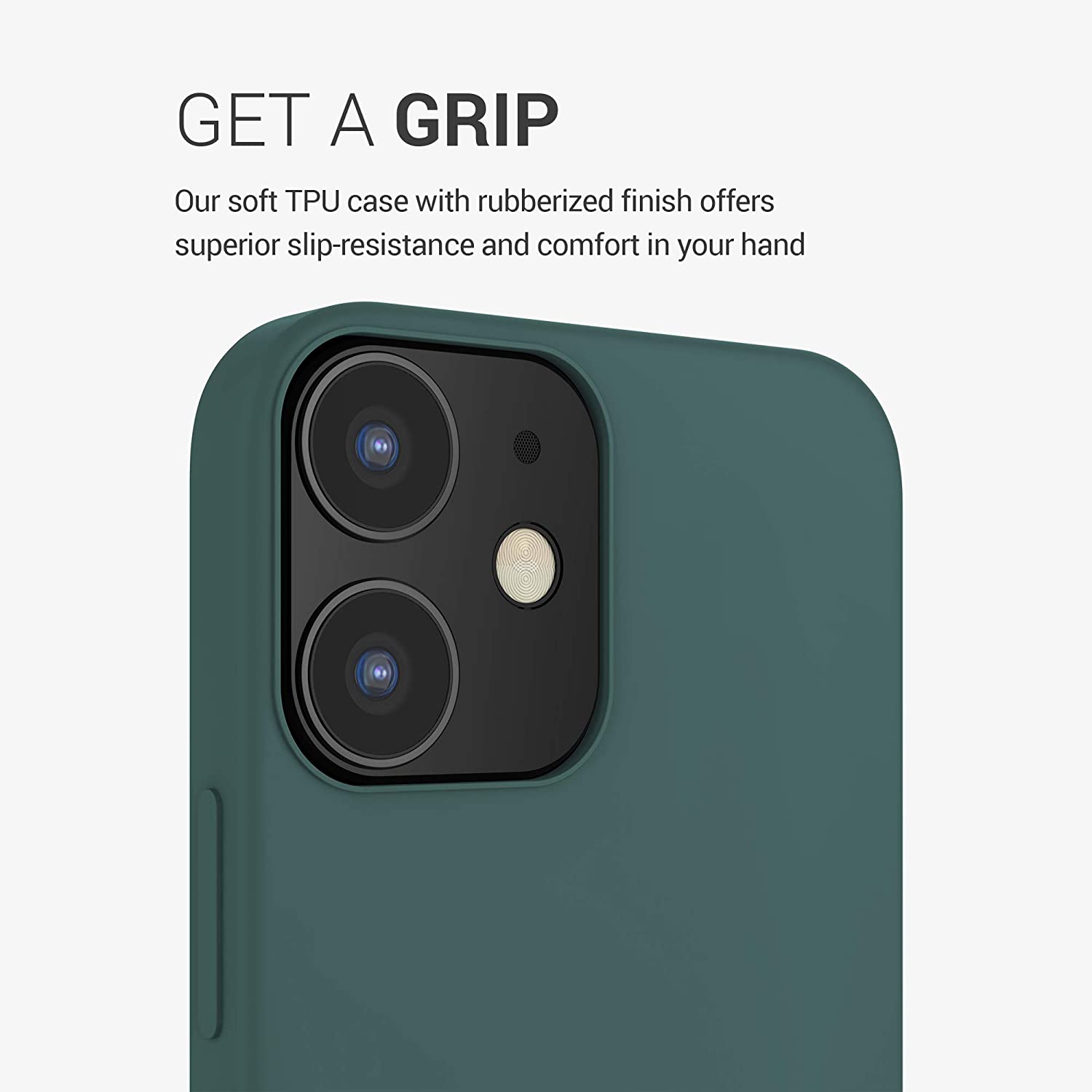 KW iPhone 12 / iPhone 12 Pro Θήκη Σιλικόνης Rubber TPU - Moss Green - 52641.169