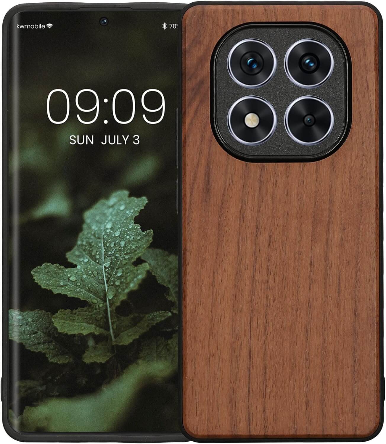 KW Xiaomi Redmi Note 14 Pro 5G / Poco X7 Θήκη από Φυσικό Ξύλο - Dark Brown