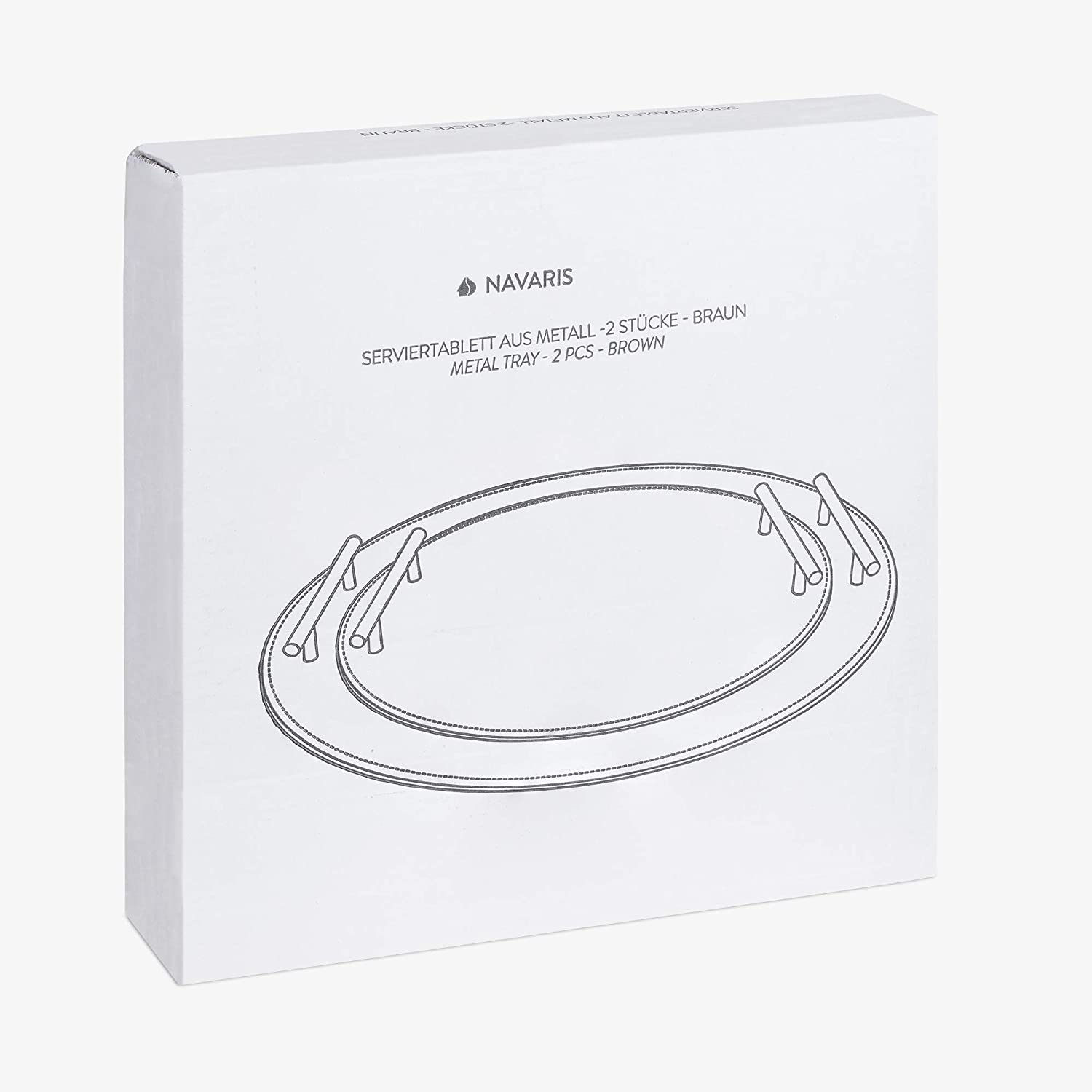 Navaris Σετ με 2 Δίσκους Σερβιρίσματος από Συνθετικό Δέρμα - Brown - 53514.02.05