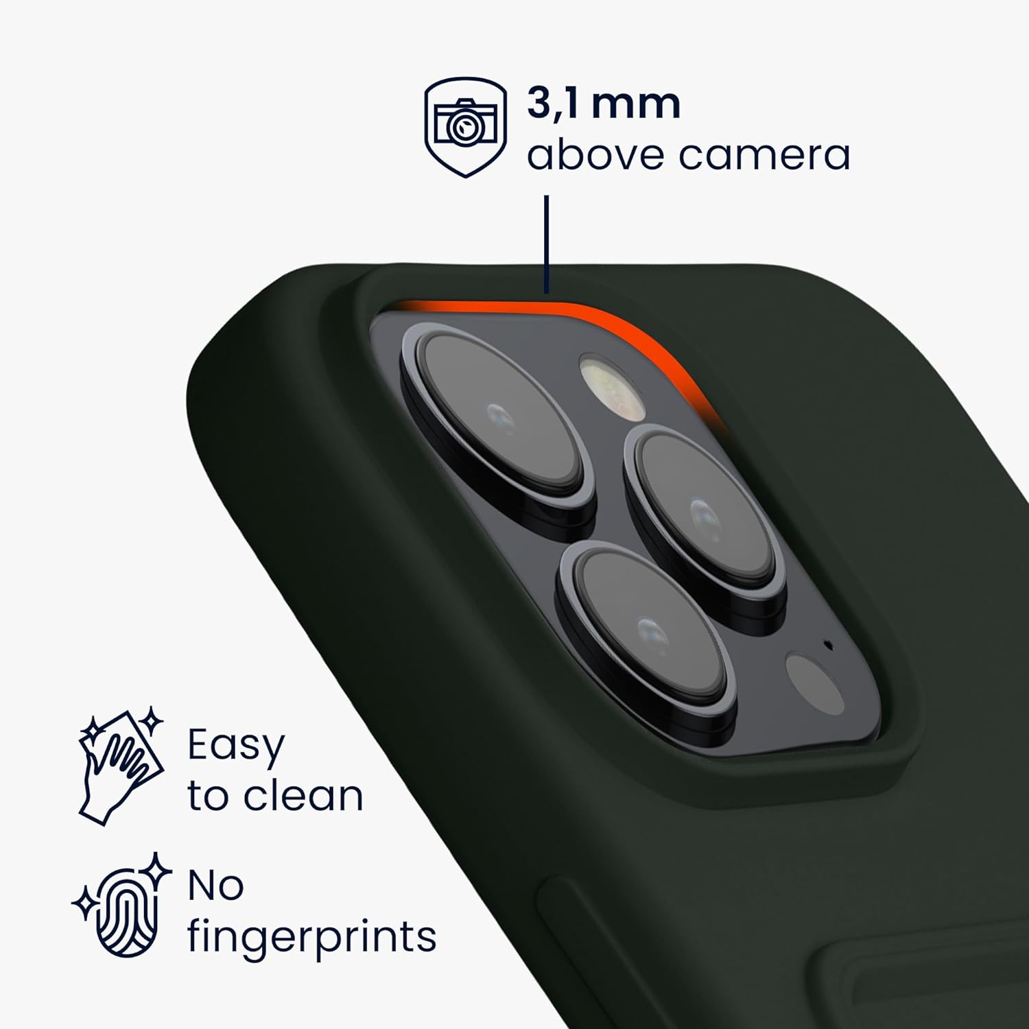 KW iPhone 15 Pro Max Θήκη Σιλικόνης TPU με Υποδοχή για Κάρτα - Dark Green