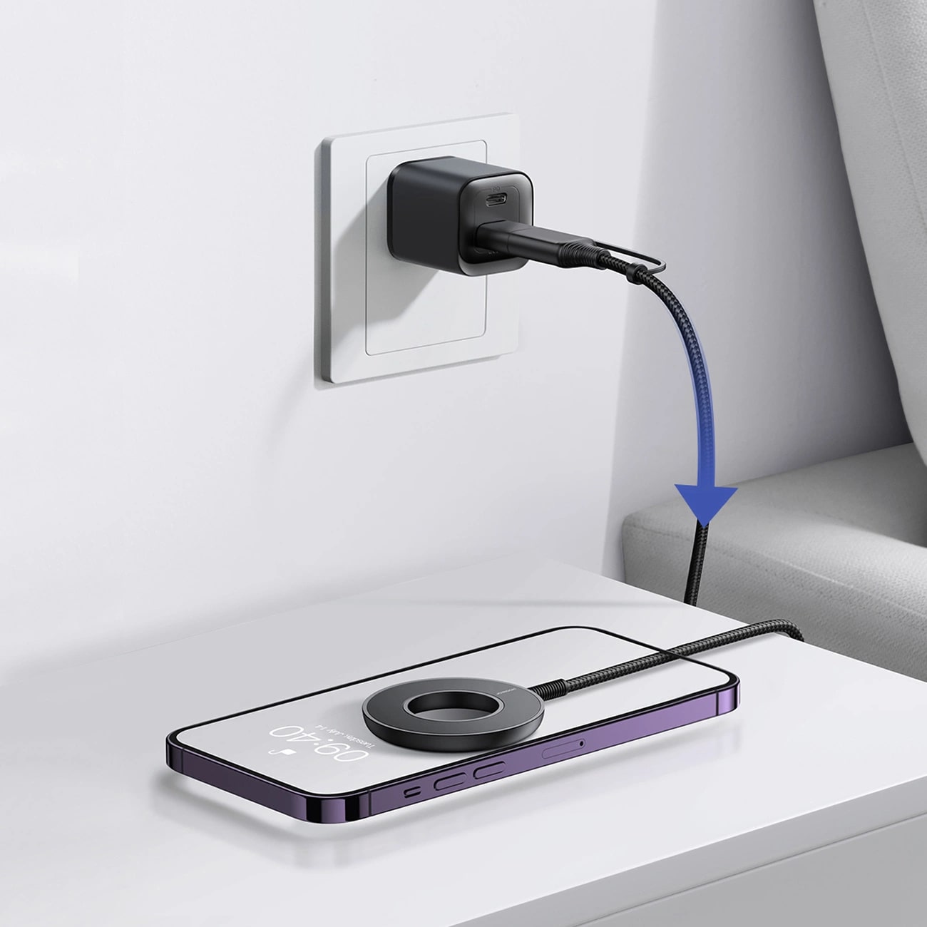 Joyroom JR-WQM03 15W Ασύρματος Μαγνητικός Φορτιστής MagSafe - Black