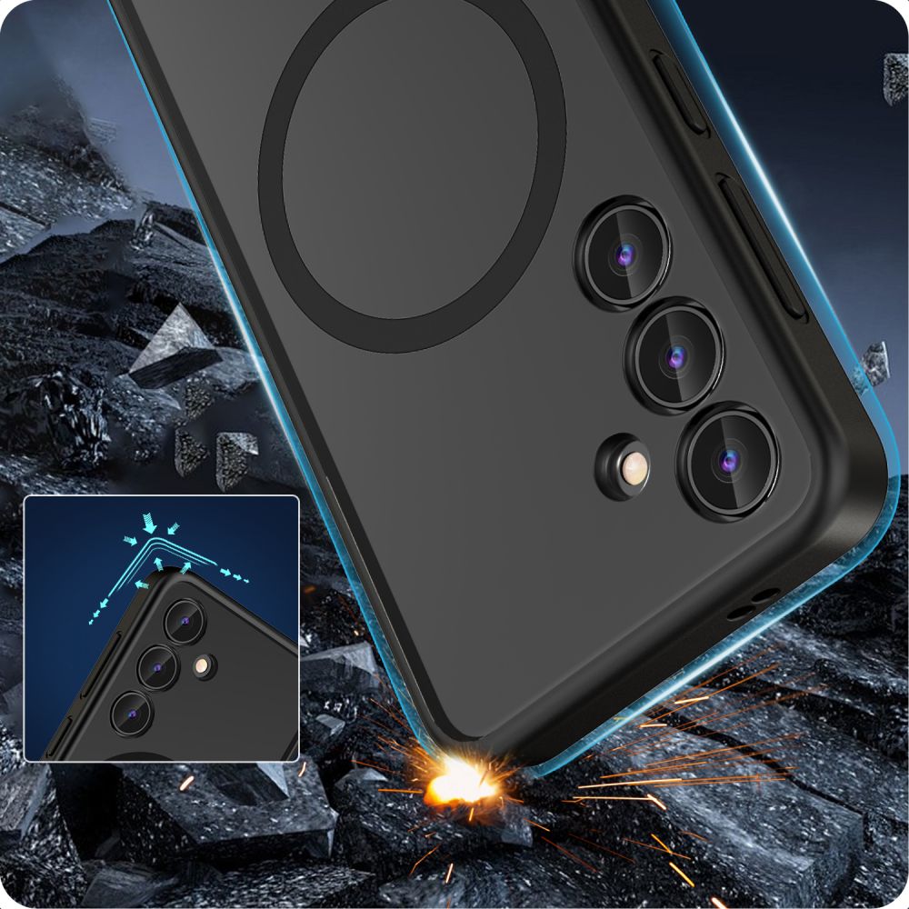 Tech - Protect Samsung Galaxy S24 MagMat Σκληρή Θήκη με Πλαίσιο Σιλικόνης και MagSafe - Matte Black