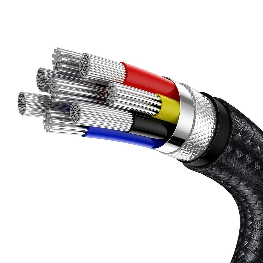 Baseus Cafule Series Metal Cable Type-C 5A PD 100W - Καλώδιο Γρήγορης Φόρτισης Type-C to Type-C 2M - Black - CATJK-D01