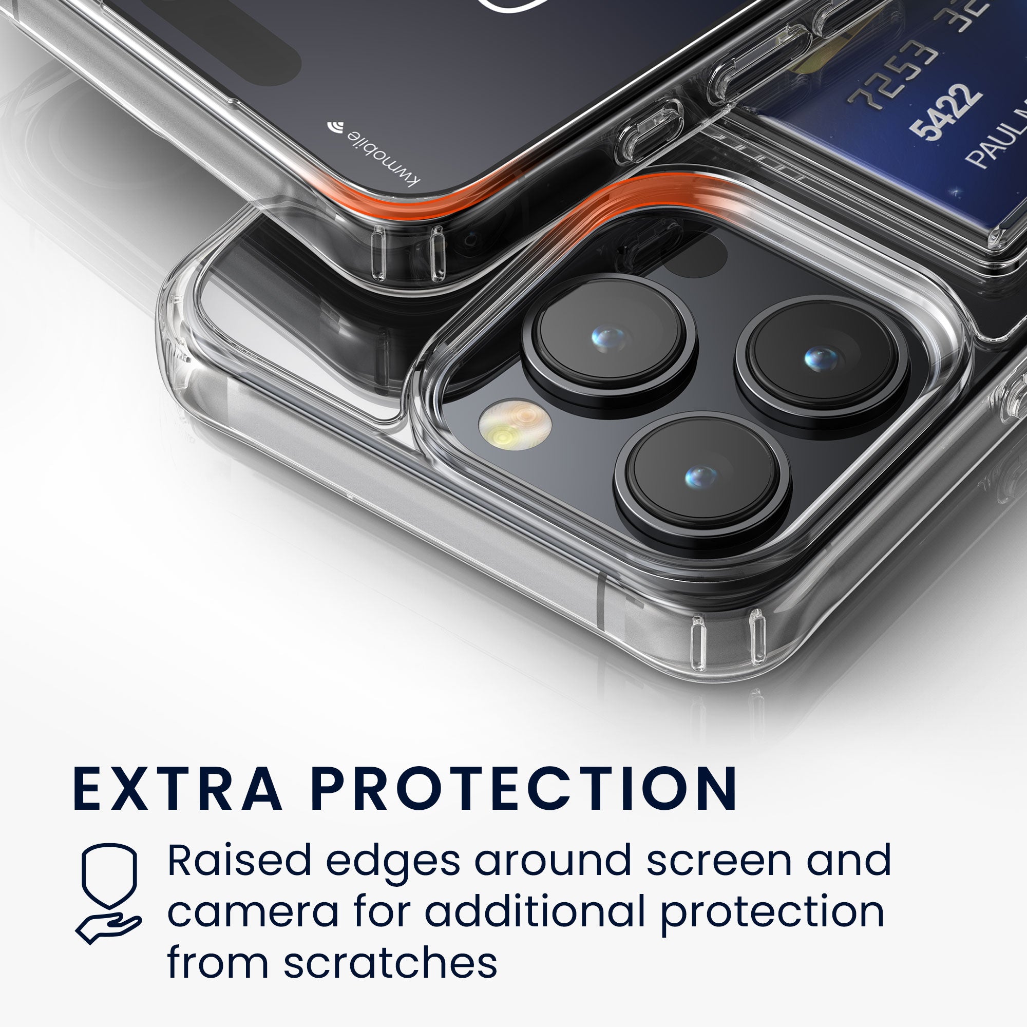 KW iPhone 15 Pro Σκληρή Θήκη με Υποδοχή για Κάρτες - Clear