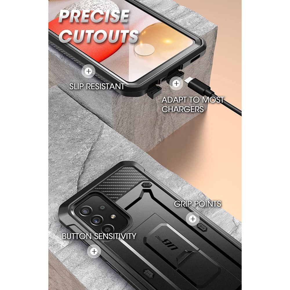Supcase Samsung Galaxy A52 / A52 5G / A52s 5G Unicorn Beetle Pro Σκληρή Θήκη με Προστασία Οθόνης και Stand - Black