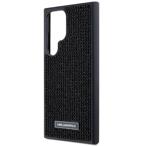 Karl Lagerfeld Samsung Galaxy S24 Ultra - Rhinestone Logo Metal Plate Σκληρή Θήκη με Πλαίσιο Σιλικόνης - Black - KLHCS24LHDSPRK