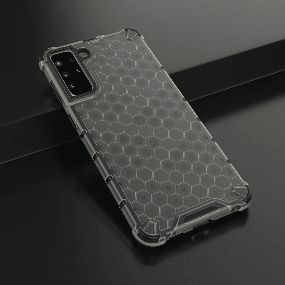 OEM Samsung Galaxy S22 Plus Honeycomb Σκληρή Θήκη με Πλαίσιο Σιλικόνης - Black
