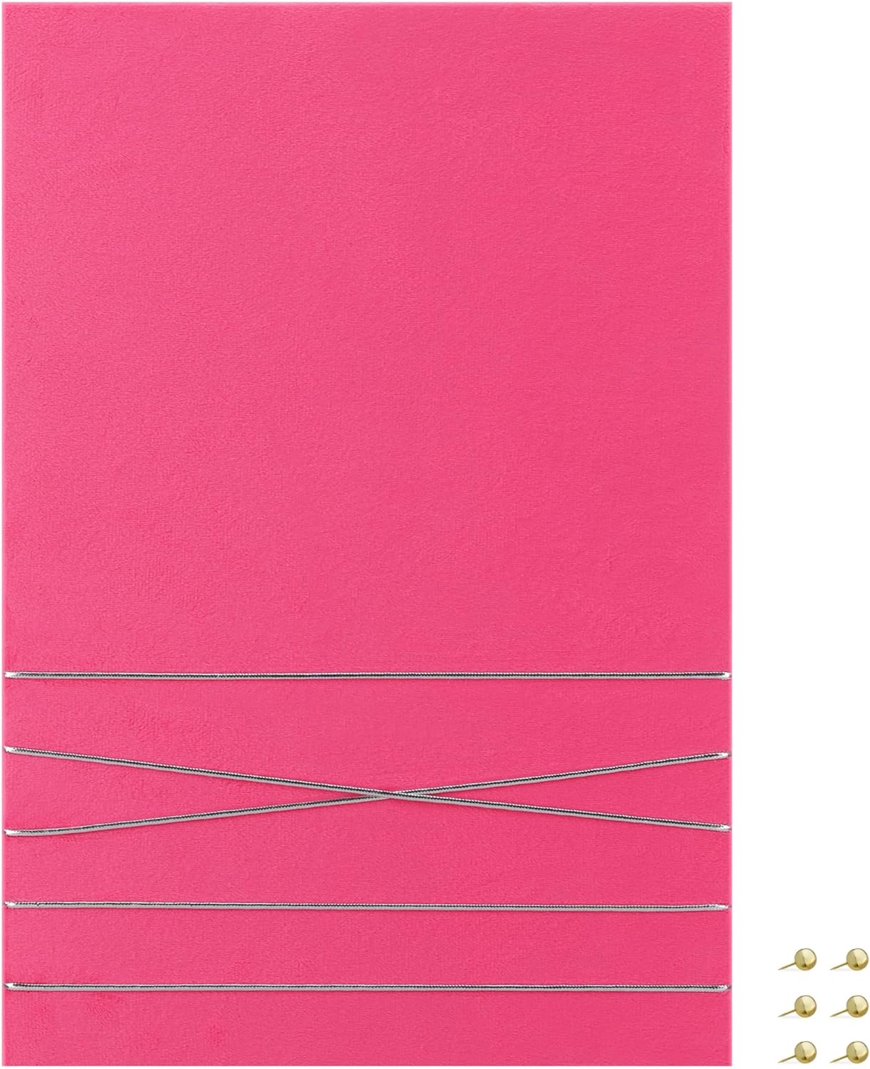 Navaris Πίνακας Ανακοινώσεων από Βελούδο - 44 x 30 cm - Bright Pink / Silver - 52630.1.238