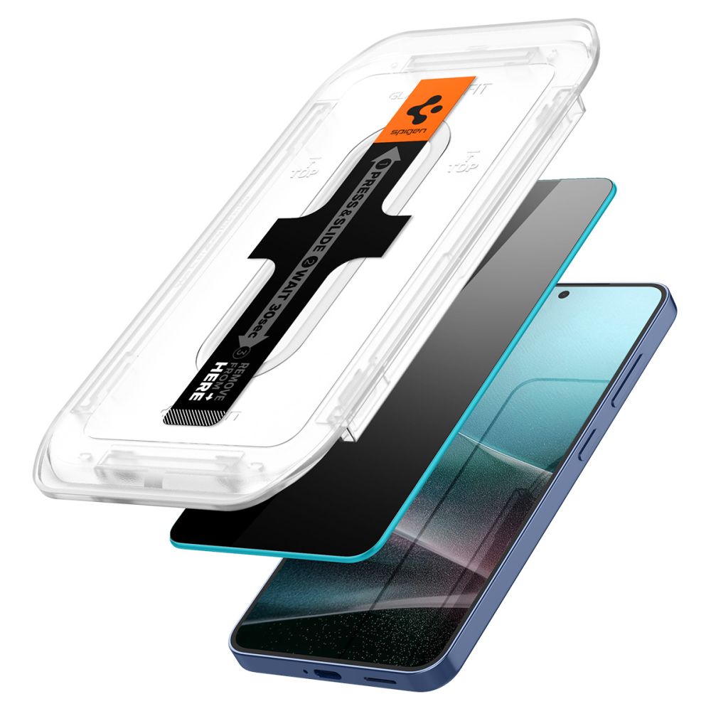 Spigen Samsung Galaxy S24 / S25 Glas.TR Privacy EZ Fit 2.5D 9H Αντιχαρακτικό Γυαλί Οθόνης - 2 Τεμάχια - Clear / Black - AGL09308