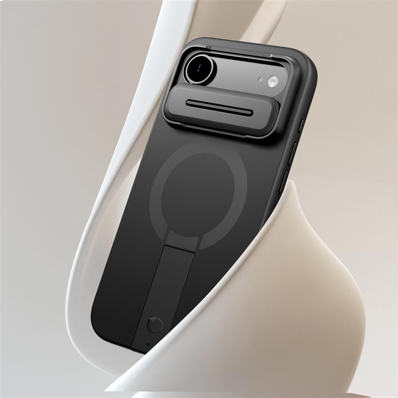 Tech-Protect iPhone Air - Kevlar Aura MagSafe - Σκληρή Θήκη με Ανοιγόμενο Κάλυμμα Κάμερας και Stand - Black