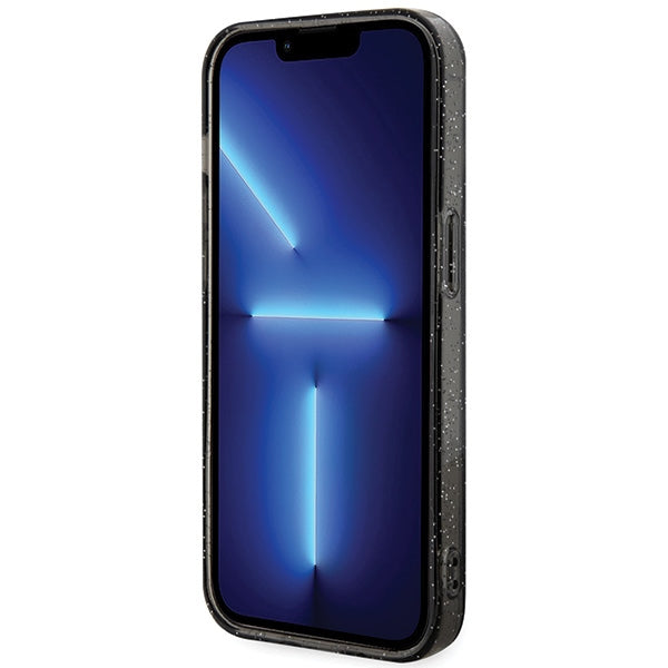 Karl Lagerfeld iPhone 15 Pro - Karl and Choupette Glitter Magsafe Σκληρή Θήκη με Πλαίσιο Σιλικόνης και MagSafe - Black - KLHMP15LHGKCNOK