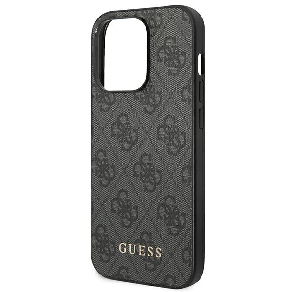 Guess iPhone 14 Pro 4G Saffiano Θήκη με Επένδυση Συνθετικού Δέρματος - Grey - GUHCP14LG4GFGR