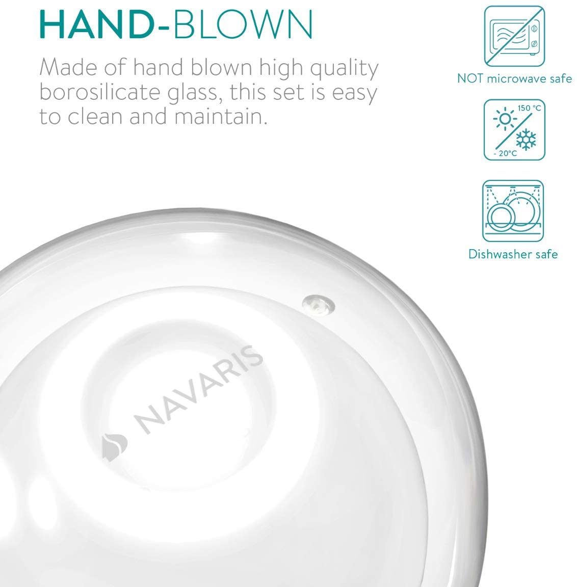 Navaris Double Walled Glass Mugs Set 4 Κούπες Διπλής Όψεως Από Γυαλί - 450ml - Διάφανο - 47547.01.3