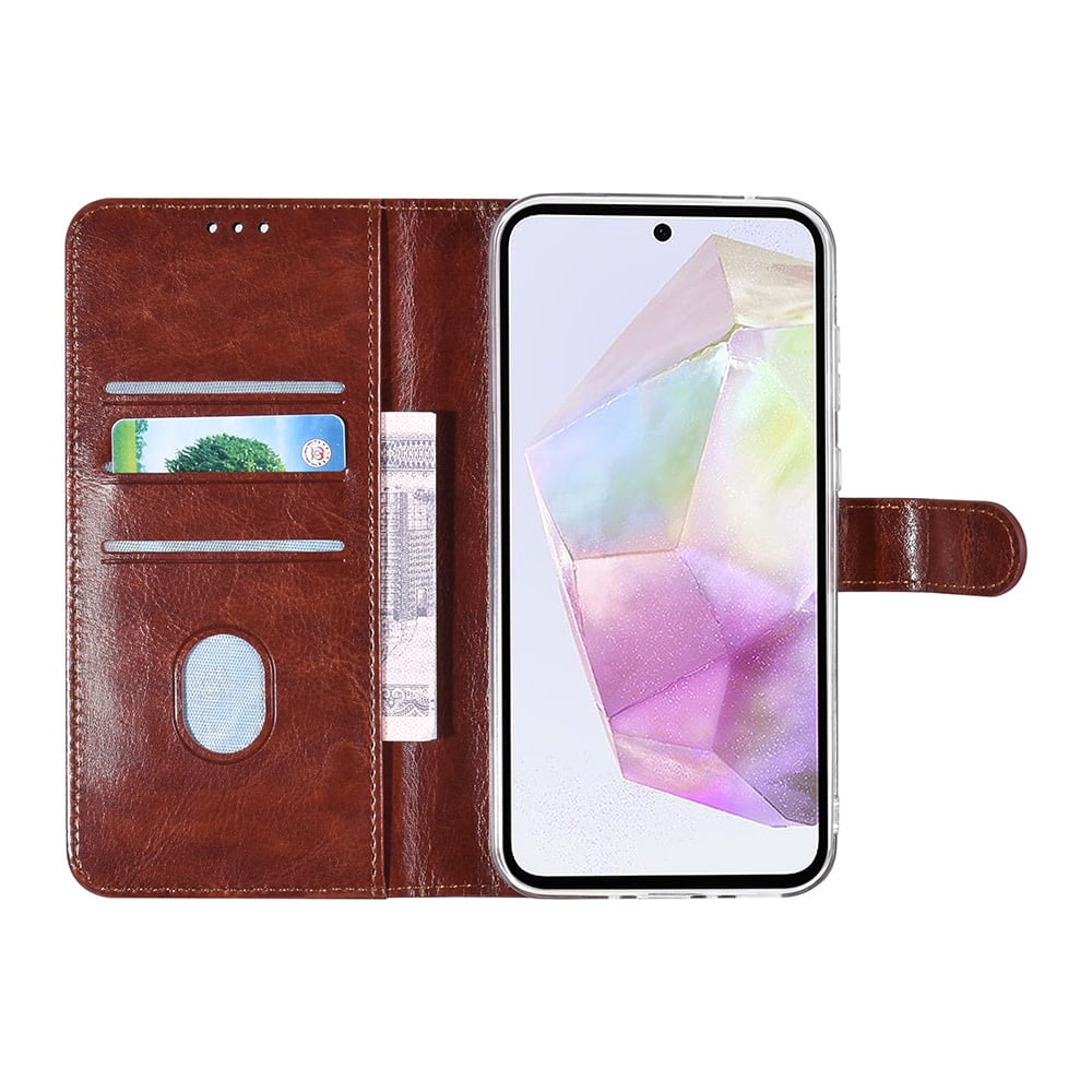 Tuniq Samsung Galaxy A35 5G - Θήκη Πορτοφόλι Stand από Δερματίνη - Καφέ