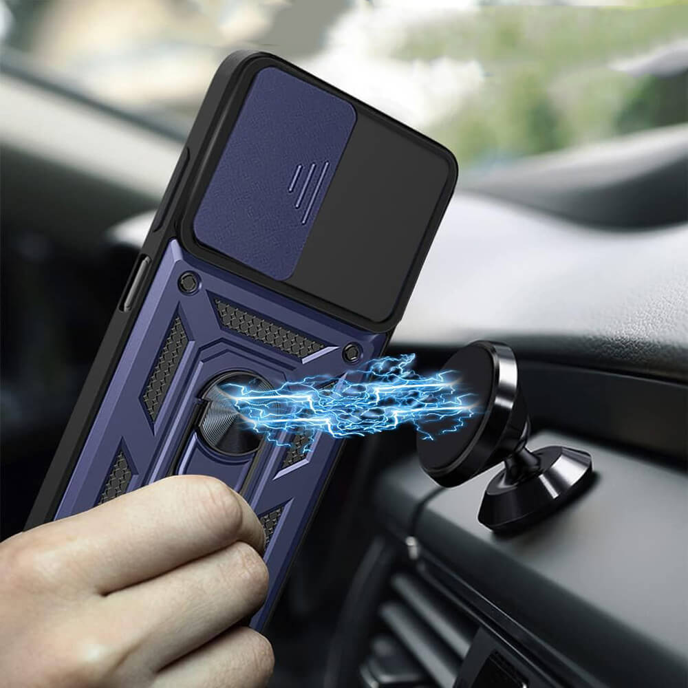 Techsuit Xiaomi Redmi Note 13 Pro 5G / Poco X6 - CamShield - Σκληρή Θήκη με Προστασία Καμερών και Δαχτυλίδι Συγκράτησης - Blue