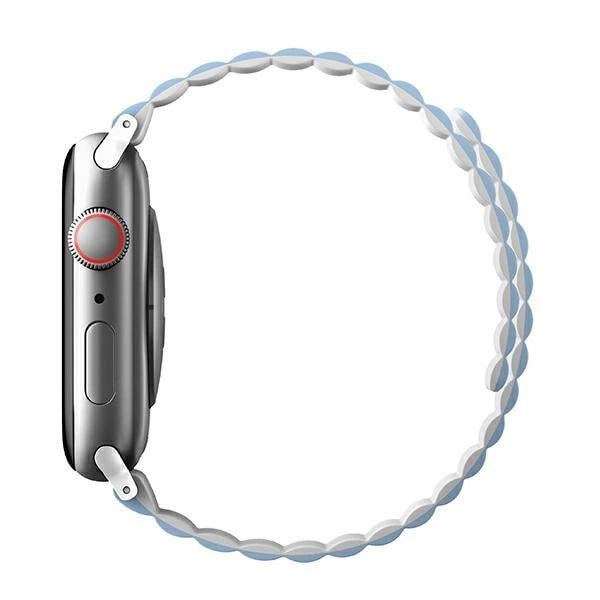 Uniq Λουράκι Apple Watch 2 / 3 / 4 / 5 / 6 / 7 / 8 / 9 / SE / ULTRA 1 / ULTRA 2 - 42 / 44 / 45 / 49 mm Revix Μαγνητικό Σιλικόνης Διπλής Όψης - Blue / White Blue