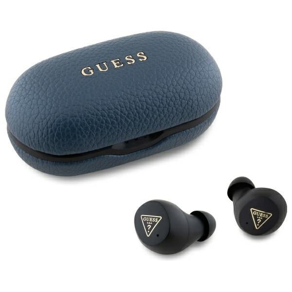 Guess TWS Grained Classic Logo - Bluetooth 5.3 - Ασύρματα ακουστικά για Κλήσεις / Μουσική - Blue