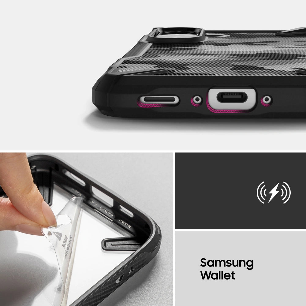 Ringke Samsung Galaxy A36 5G / A56 5G Fusion X Σκληρή Θήκη με Πλαίσιο Σιλικόνης - Camo Black