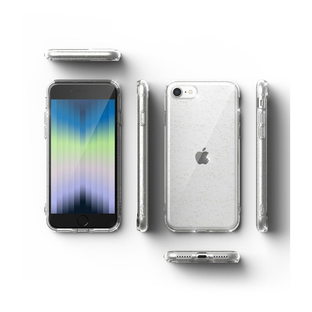 Ringke iPhone SE 2022 / SE 2020 / 7 / 8 Air Ultra-Thin TPU Case Λεπτή Θήκη Σιλικόνης - Glitter Clear