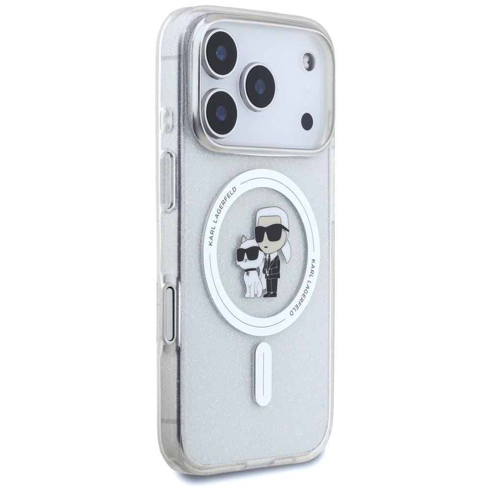 Karl Lagerfeld iPhone 17 Pro - IML Karl Choupette Glitter MagSafe - Σκληρή Θήκη με Πλαίσιο Σιλικόνης - Clear - KLHMP17LHGKCNOT