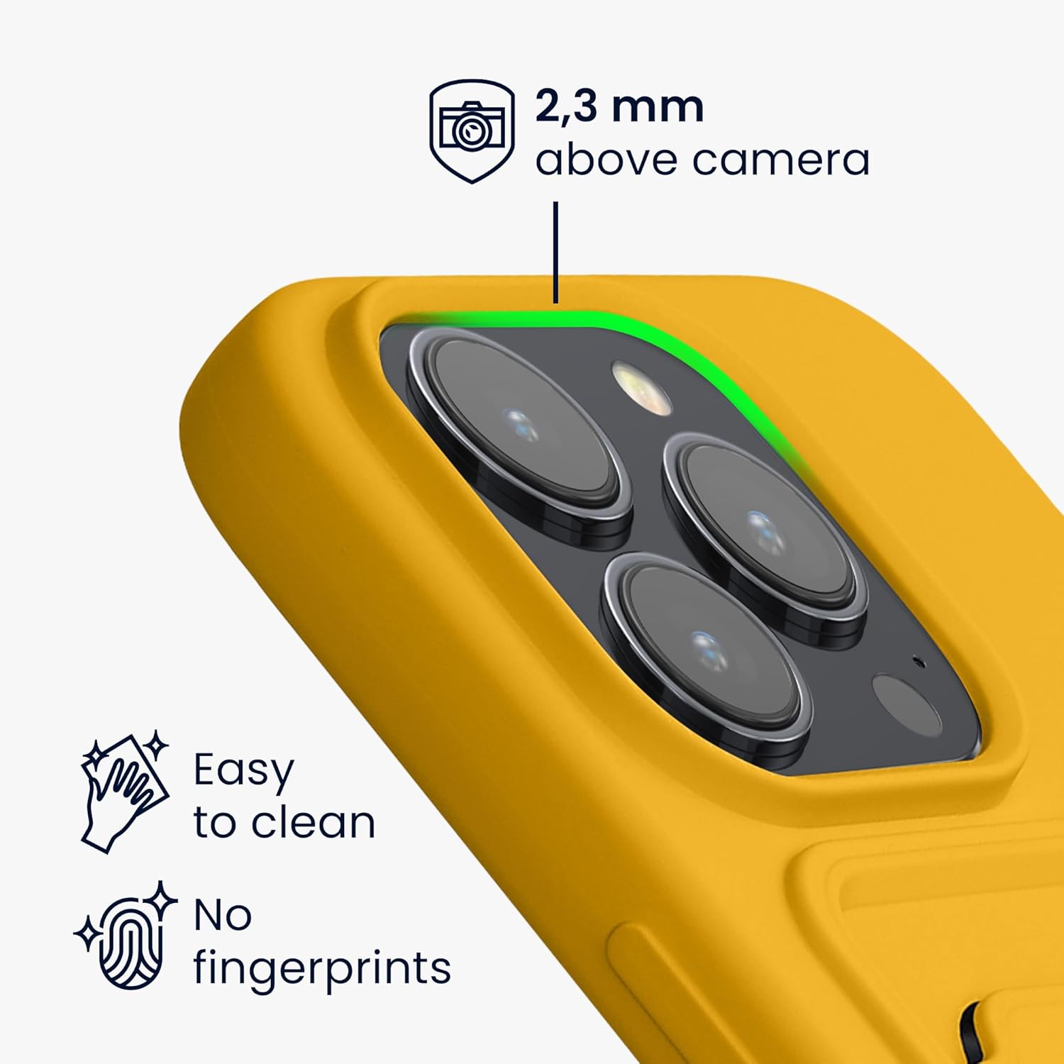 KW iPhone 15 Pro Θήκη Σιλικόνης TPU με Υποδοχή για Κάρτα - Bright Yellow