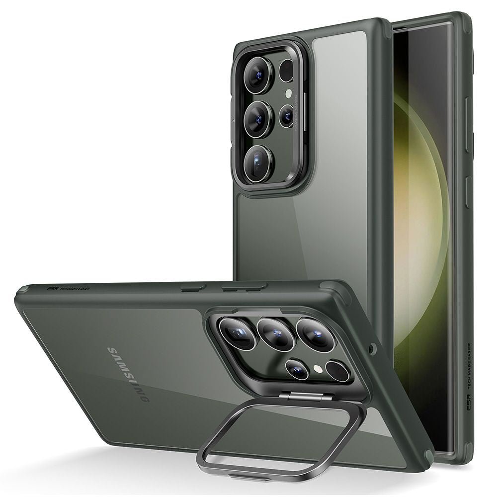 ESR Samsung Galaxy S23 Ultra Classic Kickstand Σκληρή Θήκη με Πλαίσιο Σιλικόνης και Stand - Διάφανη / Green