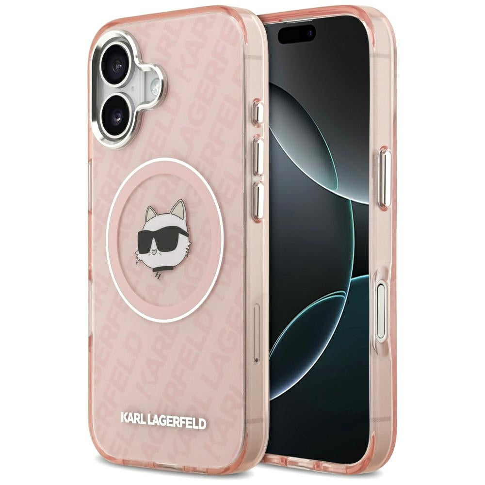 Karl Lagerfeld iPhone 17 - IML Choupette Head Logo MagSafe - Σκληρή Θήκη με Πλαίσιο Σιλικόνης - Pink - KLHMP17SHMKBCHOP