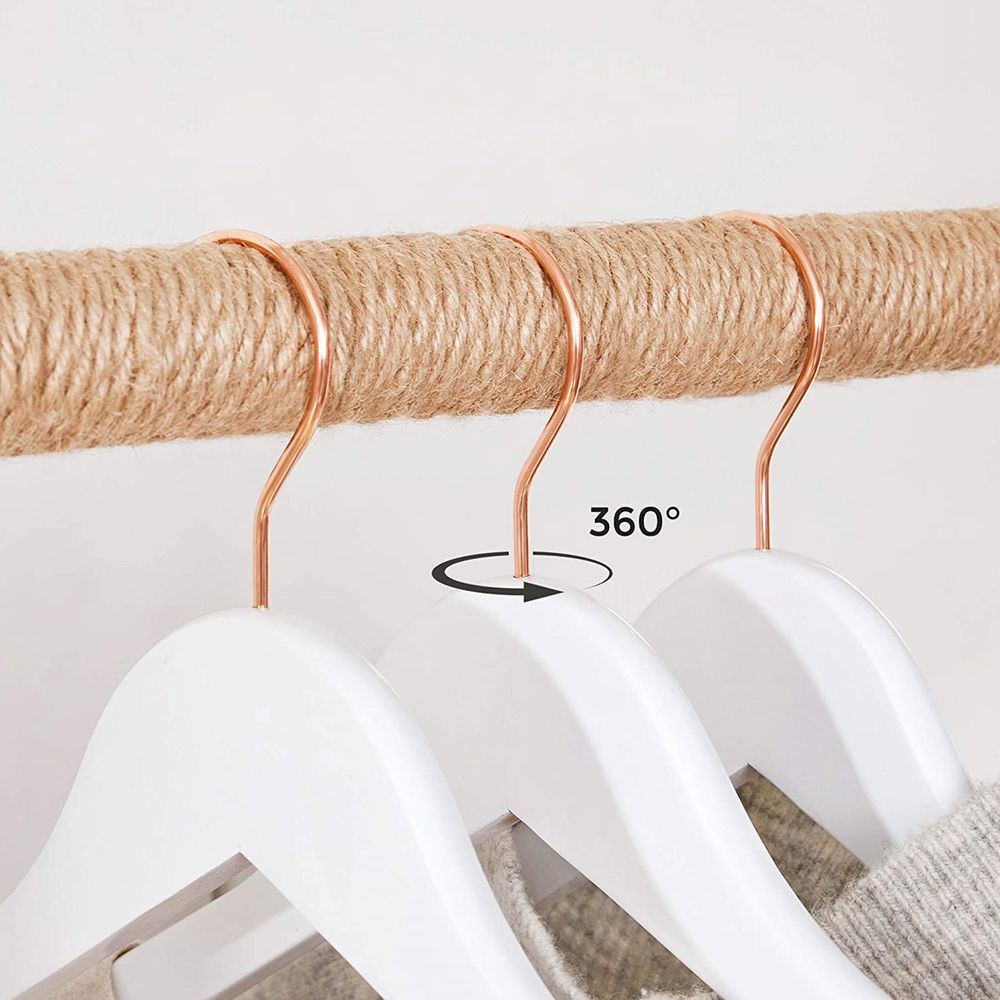 Songmics Σετ με 20 Ξύλινες Κρεμάστρες Ρούχων - White / Rose Gold - CRW001W01