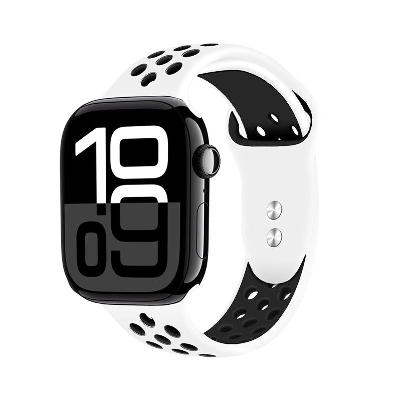Crong Λουράκι Apple Watch 4/5/6/7/8/9/10/11 - SE (1/2/3) - Ultra (1/2/3) - 42/44/45/49mm Duo Sport - White / Black