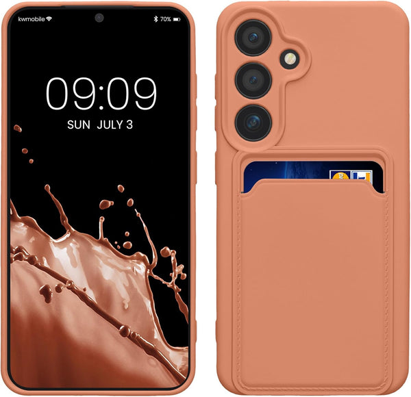 KW Samsung Galaxy S24 Θήκη Σιλικόνης TPU με Υποδοχή για Κάρτα - Grapefruit Pink