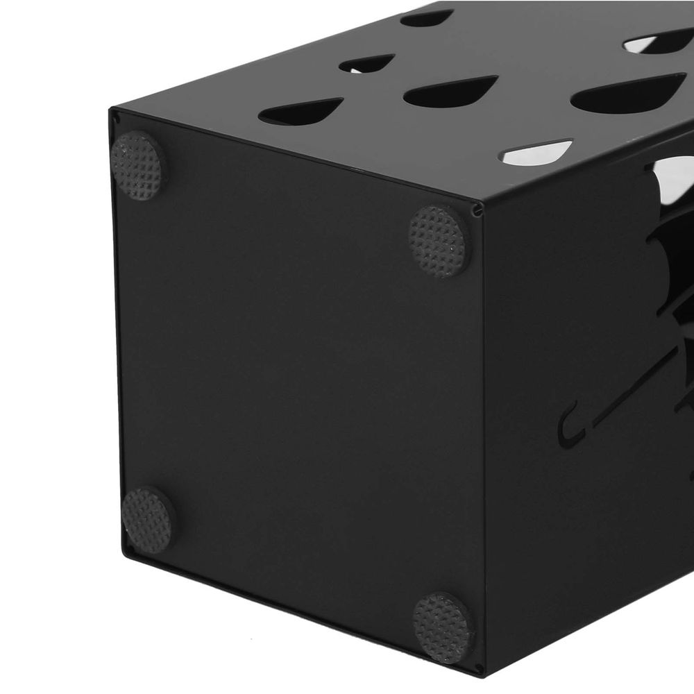 Songmics Μεταλλική Ομπρελοθήκη με 4 Γάντζους - Design Umbrella - 15.5 x 15.5 x 49 cm - Black - LUC49B