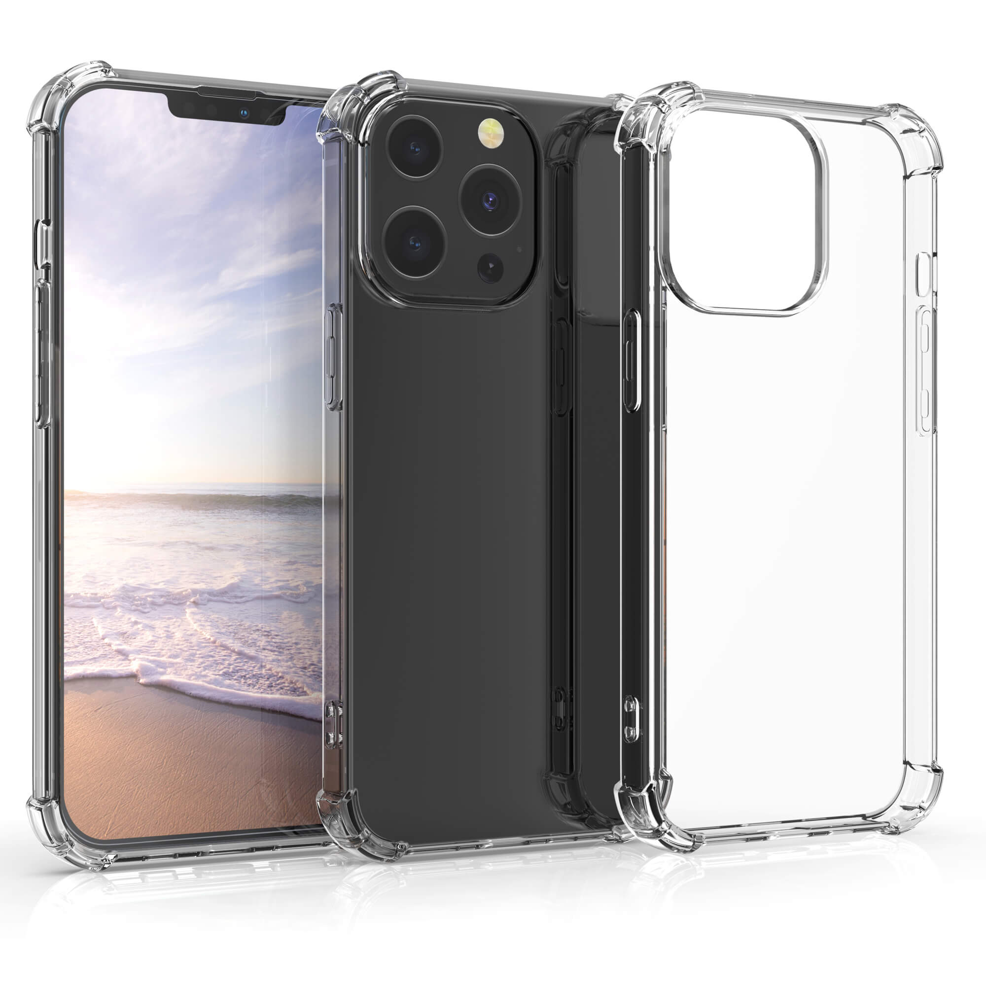 KW iPhone 13 Pro Θήκη Σιλικόνης TPU με Ενισχυμένες Γωνίες - Διάφανη - 55960.03