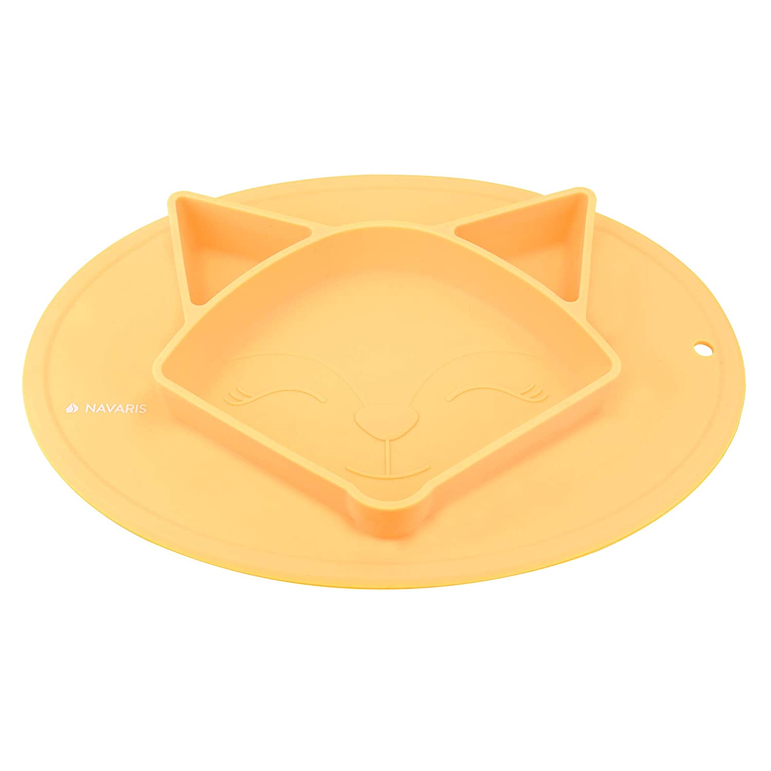 Navaris Αντιολισθητικό Παιδικό Πιάτο Σιλικόνης - Yellow - 51375.01