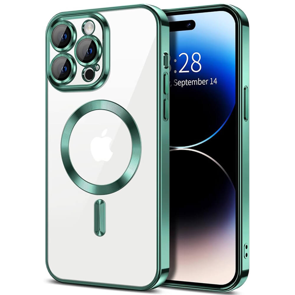 Techsuit iPhone 15 Pro - Luxury Crystal MagSafe - Θήκη Σιλικόνης - Light Green
