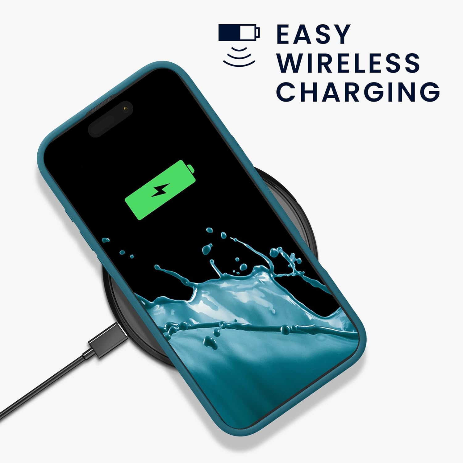 KW iPhone 16 Pro Max Θήκη Σιλικόνης Rubberized TPU - Matte Petrol