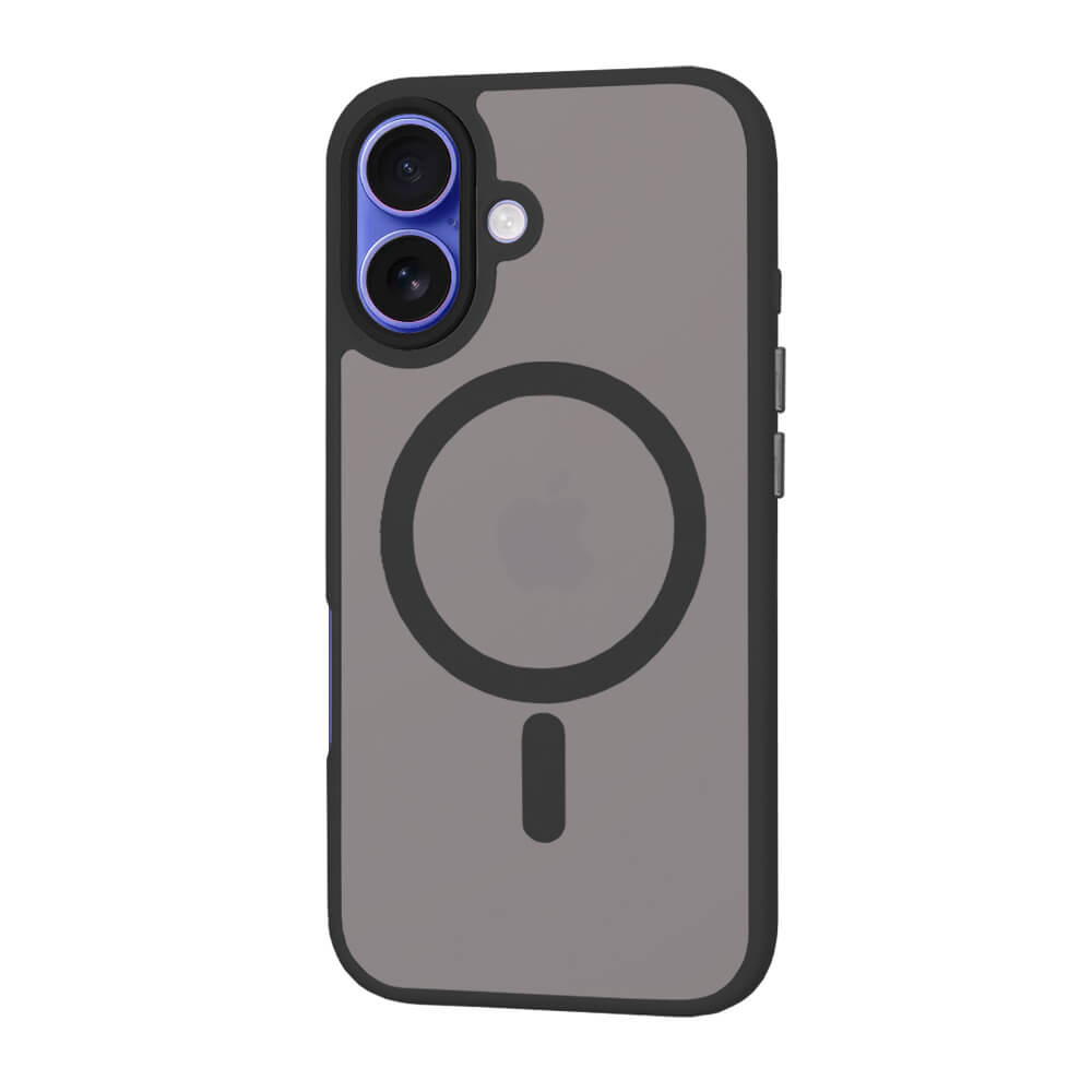 Techsuit iPhone 16 - HaloFrost Series MagSafe - Σκληρή Θήκη με Πλαίσιο Σιλικόνης - Black
