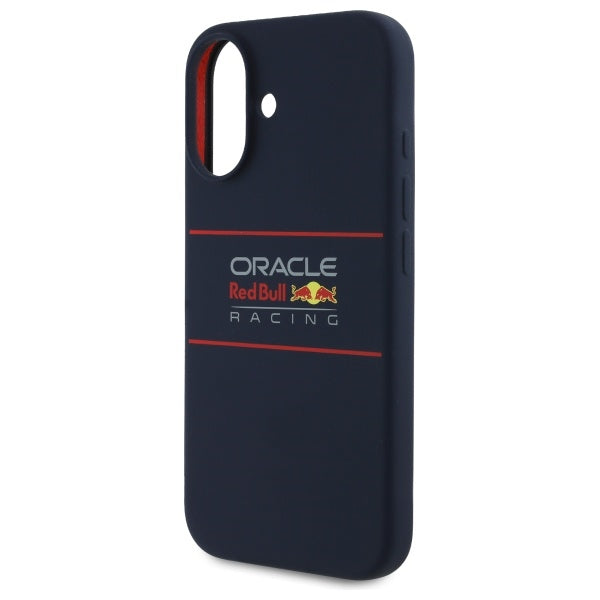 Red Bull iPhone 16 Plus - Silicone Horizontal Logo - MagSafe Σκληρή Θήκη με Πλαίσιο Σιλικόνης - Navy - RBHMP16M24SIHSRV