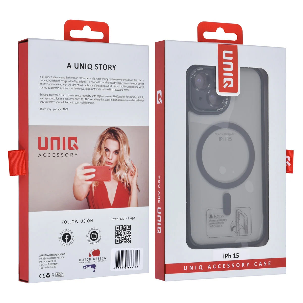 Tuniq iPhone 15 - MagSafe Σκληρή Θήκη με Πλαίσιο Σιλικόνης - Μαύρο Ματ