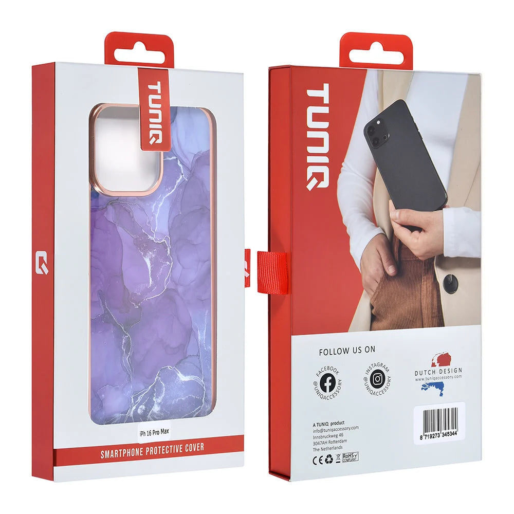 Tuniq iPhone 16 Pro Max Silicone Θήκη Σιλικόνης - Marble / Purple