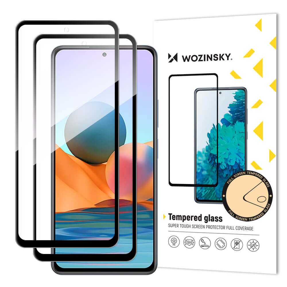 Wozinsky Xiaomi Redmi Note 10 Pro / 12 Pro+ / 12 Pro / 12 5G / 12 4G / 12T / 12T Pro / Poco F3 / Mi 11i / Poco X5 5G - 9H Case Friendly Full Screen Full Glue 9H Αντιχαρακτικό Γυαλί Οθόνης - 2 Τεμάχια - Black