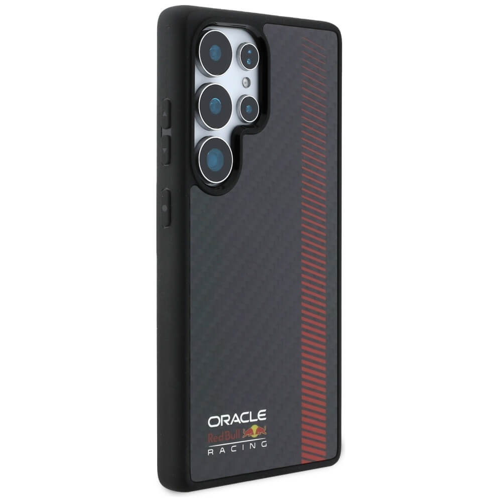 Red Bull Samsung Galaxy S25 Ultra - Real Carbon Fiber Powerbar - MagSafe Σκληρή Θήκη με Πλαίσιο Σιλικόνης - Black - RBHMS25L24CFGSMK