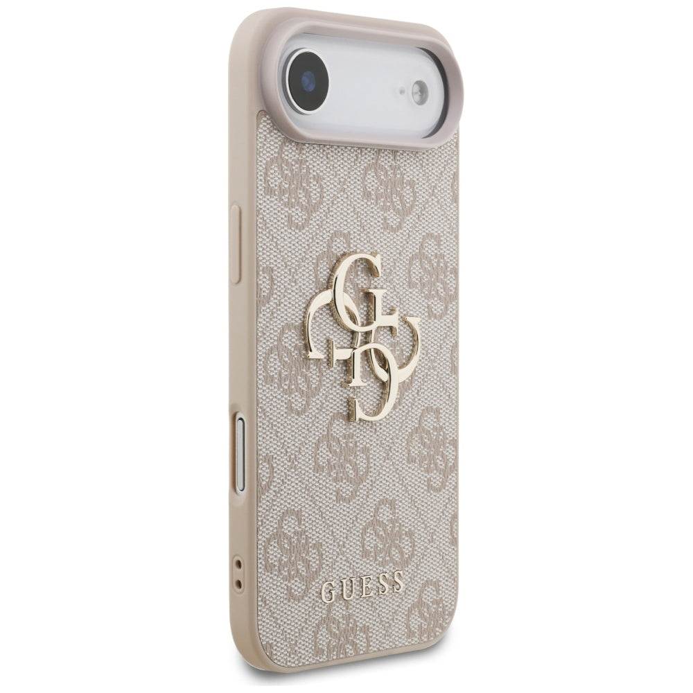 Guess iPhone Air - 4G Big Logo - Σκληρή Θήκη με Πλαίσιο Σιλικόνης και Επένδυση Συνθετικού Δέρματος - Pink - GUHCP17M4GMGPI