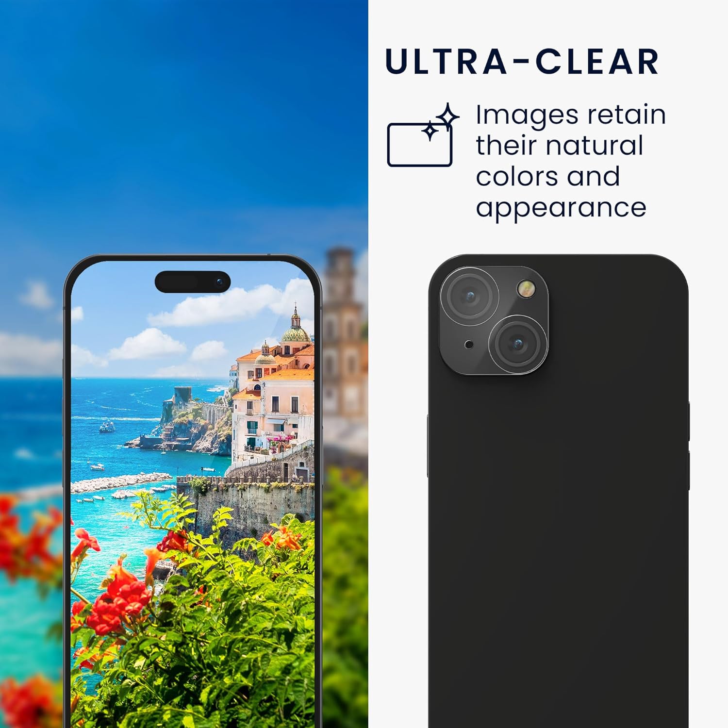 KW iPhone 15 Real Glass Αντιχαρακτικό Γυαλί για την Κάμερα - 2 Τεμάχια - Διάφανα - 61999.1