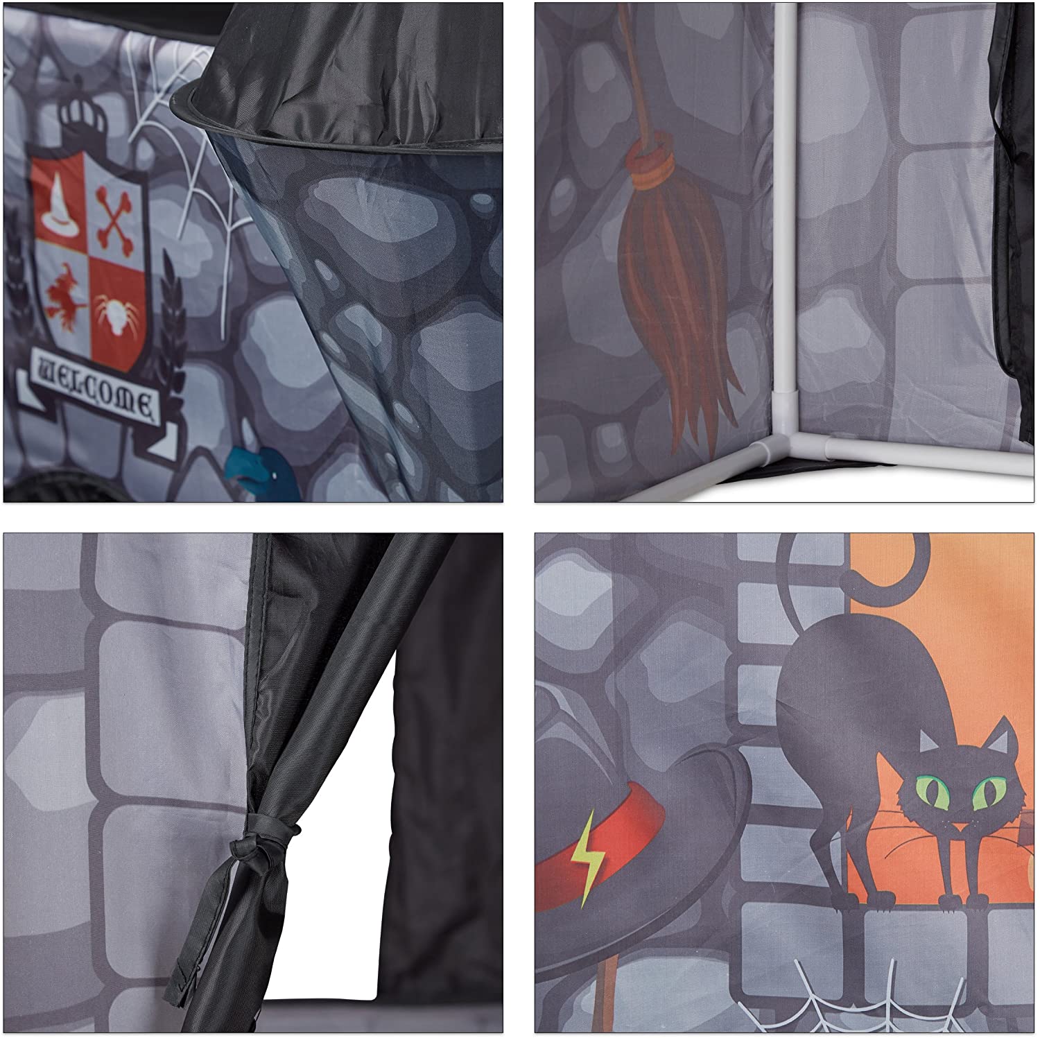 Relaxdays Παιδική Σκηνή - Στοιχειωμένο Κάστρο - Grey - 4052025224639